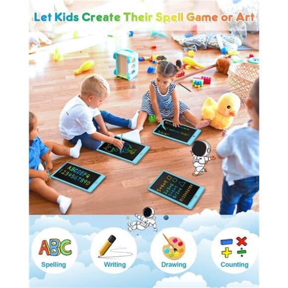 LCD Writing Tablet, Doodle Board Toys Gifts for 3-8 Year Old Girls Boys, 10 Inch - Picture 4 of 7